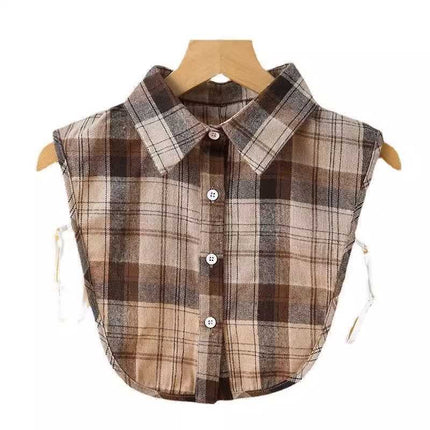 Plaid False Collar Children's Autumn and Winter All-match Decorative Collar Shirt Collar Decorative Collar with Sweater Casual False Collar