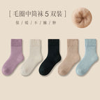 Velvet and thickening [5 pairs] purple + rice apricot + black + coffee + blue