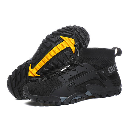Outdoor Men's Mountain Climbing Amphibious Tracing Shoes Hiking Wild Fishing Camping Hiking Rock Climbing Shoes Non-slip Wear-resistant Climbing Shoes