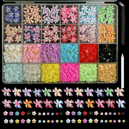 24 grid cartoon nail accessories mix cute cookies donuts candy nail accessories diy handmade material box