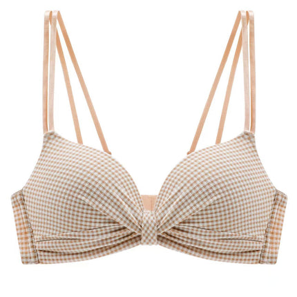 Summer Beautiful Back Bra for Women with Small Breasts, Push-Up Girl's Triangular Cup Adjustable Wire-Free Bra, Seamless Bra Set