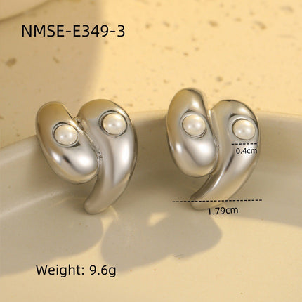 European and American Cross-Border Stainless Steel Tassel Heart Design Earrings Earrings Ins Plated 18K Gold Necklace Hand Jewelry Wholesale