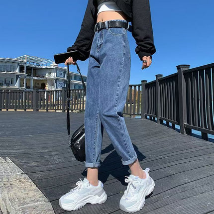 High Waist Harlan Jeans Women's Fashion All-match New Loose Cropped Straight Carrot Pants