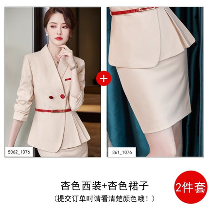 High-end business wear suit women's spring and autumn hotel front desk work wear elegant beautician beauty salon shop manager work clothes