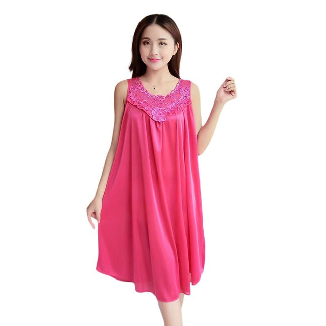 Sex Lingerie Sexy Pajamas Women's Summer Nightdress Lace Sleeveless Loose plus size Pajamas Sexy Pure Sex Clothes
