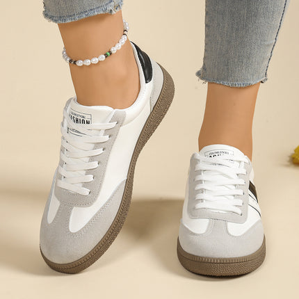 Foreign Trade Thick-Soled Moral Training Shoes for Women 2025 Spring and Summer New Breathable Sports White Shoes Flats-Soled Casual Sneakers Amazon