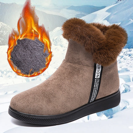 Large Size Snow Boots for Women, Fleece-Lined Warm Short Boots, Winter Thickened Cotton Shoes, Non-Slip Cloth Shoes, Mom Shoes, Winter Style