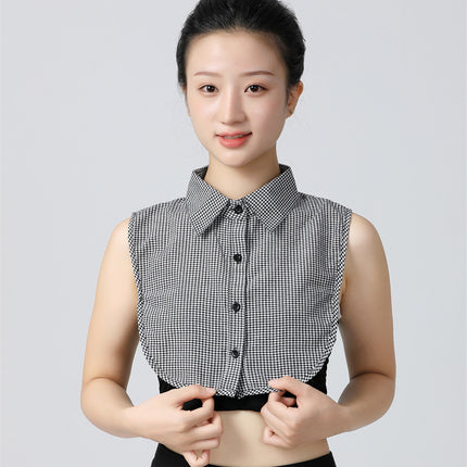 Cotton Brushed Plaid Winter Sweater Fake Collar Collar Protector Unisex Shirt Collar Fashionable Versatile Fake Collar