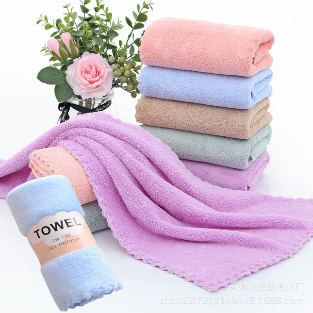 Plain Coral Velvet Towels Factory Wholesale Soft and Absorbent Household Towels That Are Not Easy to Shed Lint Pure Color Coral Velvet Towels