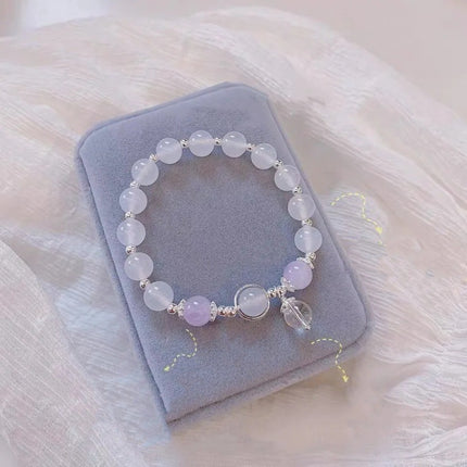 Bracelet Jewelry Cat's Eye Stone Crystal Butterfly Women's Bracelet Imitation Gray Moonlight Versatile Stylish Trendy Student Gift Starry