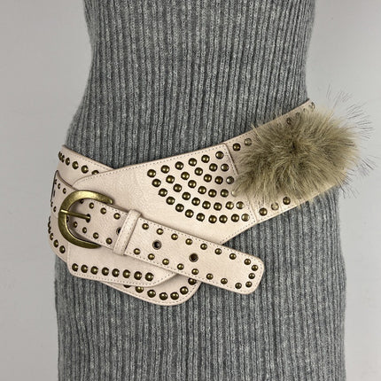 New Rabbit Fur Belt D. I .A OOTD Mao Mao Belt Europe and America Cross-border Hot Sexy Spice Girl Waist Cover Wide Belt