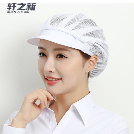Breathable Net Hat Catering Special Kitchen Chef Food Factory Workshop Anti-oil Smoke Dust-proof Anti-hair-drop Working Cap Female