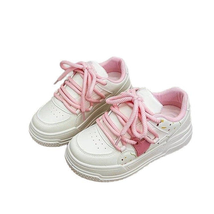 Spring and Autumn New Dopamine Sneakers Fashionable All-match Low-top White Shoes Women's Thick-soled Student Sports Casual Shoes