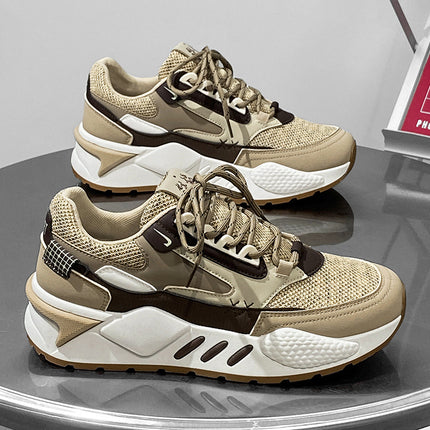 2024 Mesh Panel Shoes Casual Shoes Student Dad Shoes Sports Thick-Soled Trendy Shoes Wear-Resistant Shoes New Model