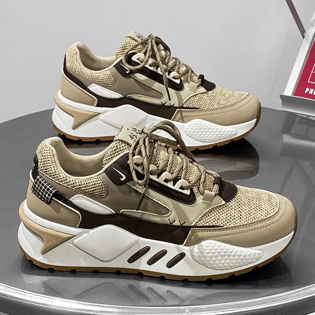 2024 Mesh Panel Shoes Casual Shoes Student Dad Shoes Sports Thick-Soled Trendy Shoes Wear-Resistant Shoes New Model