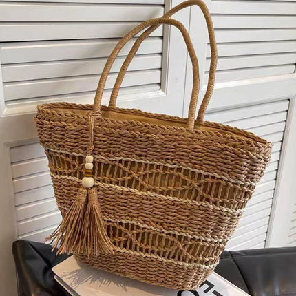 Straw Basket Tote Bag / Sac Panier Paille Glands