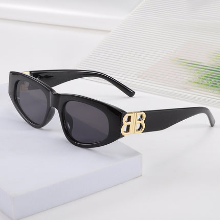 European and American New Style Trendy Flat Glasses for Women with Round Faces, Vintage Sunglasses with Uv Protection, Amazon Cross-Border High-End