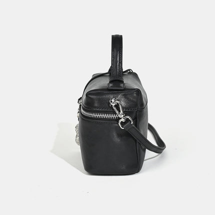 European and American Retro 25 Spring and Summer New Top Layer Vegetable Tanned Cowhide Small Square Bag Fashionable Simple Lunch Box Bag Leather Small Bag for Women