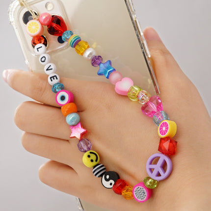 Factory direct supply handmade beaded mobile phone lanyard bluetooth speaker lanyard flashlight fan selfie stick U disk sling
