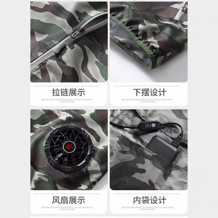 Summer Air Conditioning Clothing Vest Refrigeration Sleeveless Fan Work Clothes Top Outdoor Riding Fishing Take-out Clothing in stock