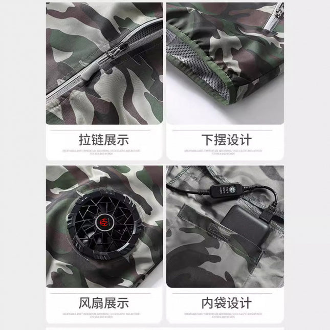 Summer Air Conditioning Clothing Vest Refrigeration Sleeveless Fan Work Clothes Top Outdoor Riding Fishing Take-out Clothing in stock
