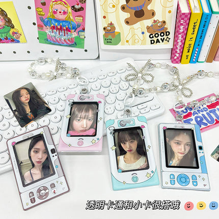 Transparent Card Holder Ins Style Idol Chasing Star Acrylic Small Card Protective Cover Chain Polaroid Photo Card Bag Pendant