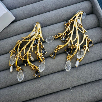 Oscar European and American Medieval Style Retro Old High-End Niche Design Fashionable Stylish S925 Silver Needle Earrings for Women