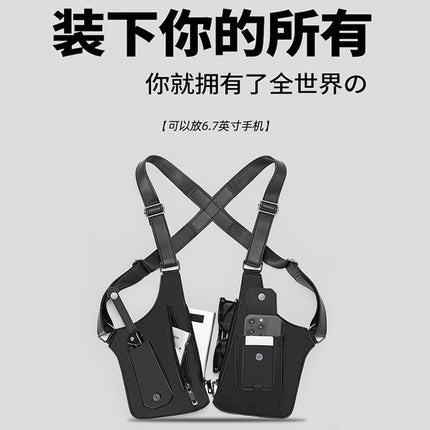 Men's Bag Men's Crossbody Bag Men's Vintage Strap Underarm Satchel Multi-functional Shoulder Bag Women's Outdoor Mobile Phone Bag