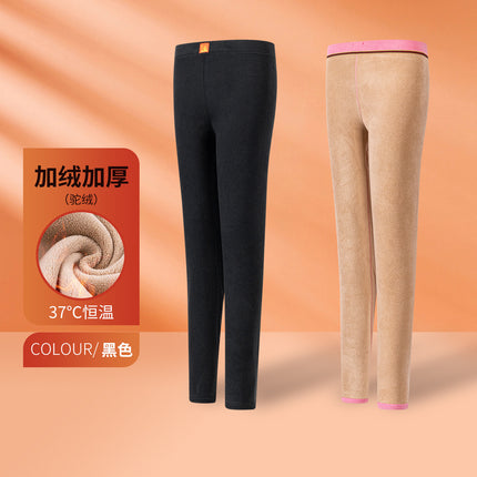 Fleece-Lined Leggings for Women, Thickened Thermal Pants, Cold-Resistant, Constant Temperature, High Elasticity, Versatile Women's Camel Fleece Pants, Autumn Pants