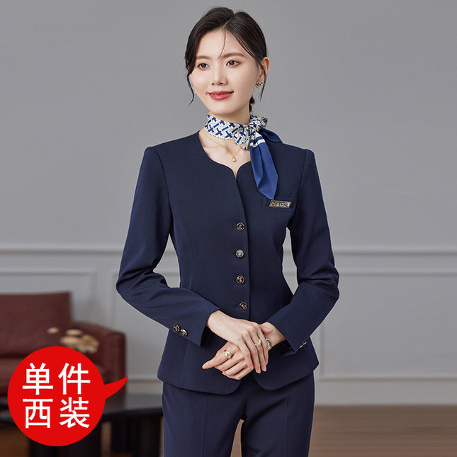 High-end professional suit suit female autumn high-end temperament jewelry hotel manager front desk reception beauty salon overalls