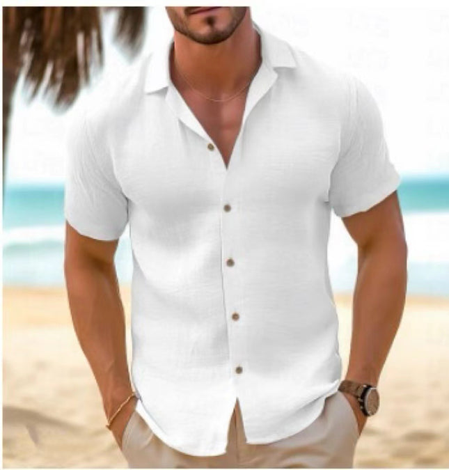 2024 summer new men's beach cardigan short sleeve cross-border hot new products on sale....