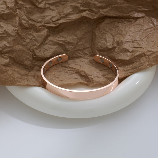 Cross-Border Hot Selling Magnetic Bracelet European and American Jewelry Pure Glossy Magnet Opening Rose Gold Bracelet Ring Set for Men and Women