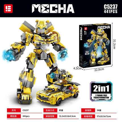 Lele Brothers 8847 Deformation Optimus Prime Gift Robot for Boys and Girls Children Toy Assembled Building Blocks Wasp Mecha
