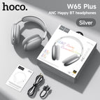 Replaceable fabric earmuffs [bluetooth 5.4] / W65 plus silver [anc noise reduction]