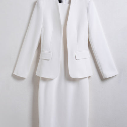 Collarless Suit Jacket Women's dress Two-piece Set Spring and Autumn Casual Suit Beauty Salon Work Clothes Professional suit