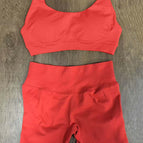 Chili red bra and shorts set (new color) / Xs (european size is too large)