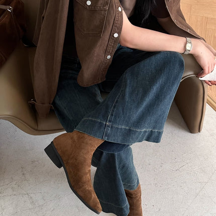2025 Spring New High Waist Stretch Wide Leg Jeans Women's Casual Large Legs Loose No Leg Mop Pants