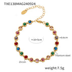 TXE138-Gold Mixed Color Zircon Bracelet