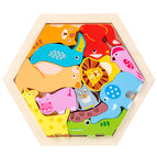 Hexagonal creative puzzle (forest animals)