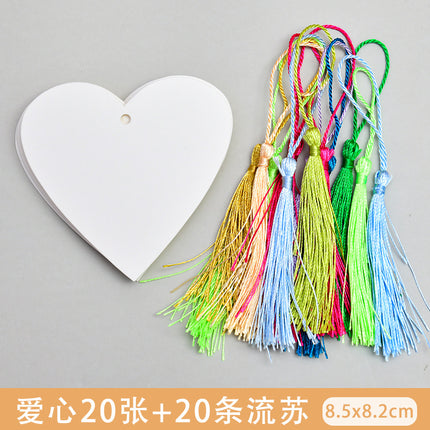 Bleaching Paint Bookmark Lacquer Ancient Style Blank Paper Card DIY Handmade Student Creative National Style Production Tassels