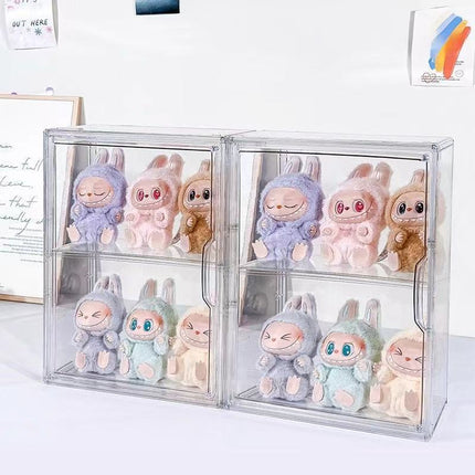 Blind Box Storage Display Box Bubble Mart Labubu Figure Storage Desktop Dust-Proof Transparent Acrylic Display Cabinet