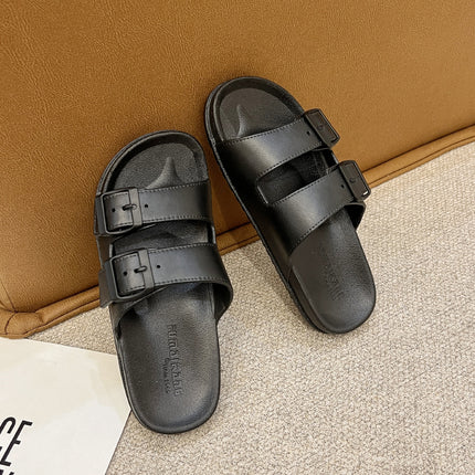 Summer Slippers for Men and Women Wear Soft Bottom Non-slip One-word Trash Popular Fashion All-match Beach Men's Slippers