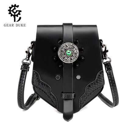 TEMU Cross Border Medieval European and American Retro Women's Crossbody Bag Personalized Mini Punk Rivet Single Shoulder Mobile Phone Satchel