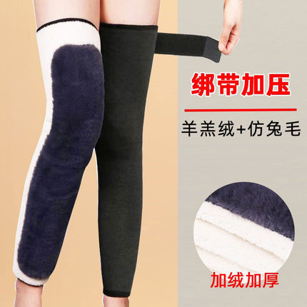 Kneecap warm cold-proof leggings for the elderly thickened fleece-lined men and women knee joint warm inflammation protective paint autumn and winter riding