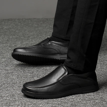 Men's First-Layer Leather Shoes, Business Formal Wear, Men's Middle-Aged Soft-Soled Cowhide Dad Shoes, Summer Breathable Lace-Up Genuine Leather Men's Shoes