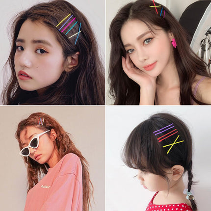 Color macaron color bangs clip hair clip side clip broken hairpin rainbow small clip girl essential clip