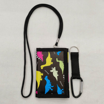 Cross-border Foreign Trade Rope Printed Wallet Mountaineering Buckle Long Three-fold Wallet Portable Coin Purse for Students and Children