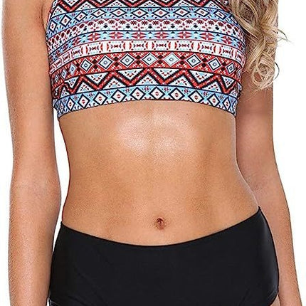 2024 Amazon Fashion ethnic style bikini two-piece swimsuit push up split swimsuit female bikini female