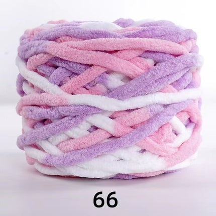 Factory wholesale 100g thick ice strip wool single-strand woven wool ball hook crochet slippers thread self-woven wool ball