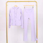 Roland purple hooded jacket and bell bottoms suit / 2/S